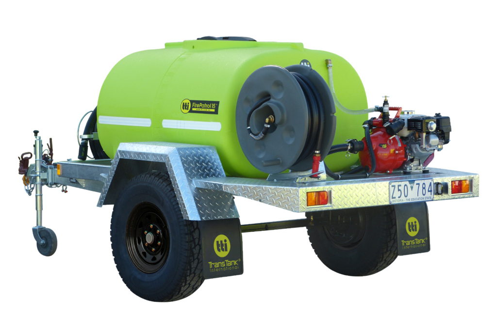 1000L FirePatrol15™ Fire Fighting Trailer With Pump Road Registerable